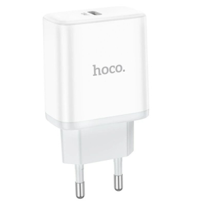 мережевий зарядний пристрій hoco c104a stage single port 1type-c/20w/pd (білий) 