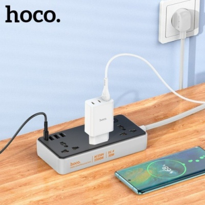 мережевий подовжувач hoco ac8a pd30w/qc18w/1c3a 1.5m (чорний) 