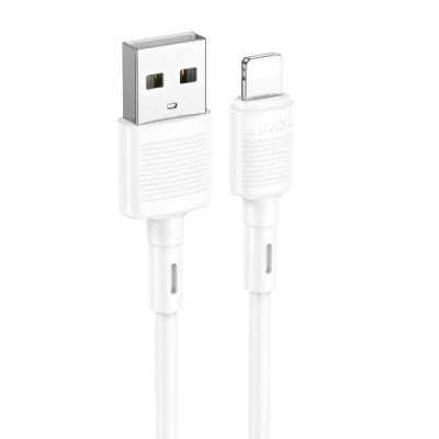 кабель hoco x83 usb - lightning 2.4a/1m (білий) 