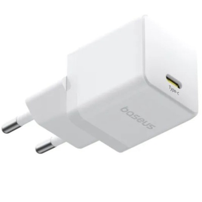 мережевий зарядний пристрій baseus palm fast charger (e0116400) 1type-c/20w/pd +(type-c - lightning 20w) (білий) 