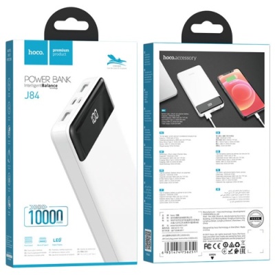 додаткова батарея power bank hoco j84 10000mah (білий) 