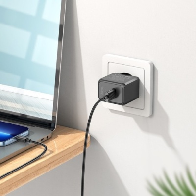мережевий зарядний пристрій hoco cs11a 1usb/2.1a + (usb - lightning) (чорний) 
