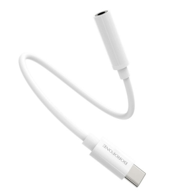 перехідник borofone bv13 type-c - 3.5 audio jack (білий) 