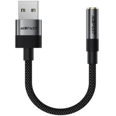перехідник audio acefast j13 usb - jack 3.5 (чорний) 