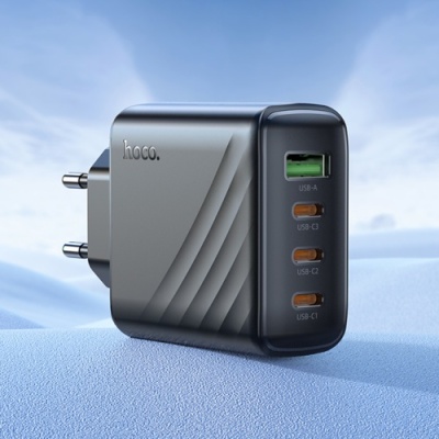 мережевий зарядний пристрій hoco cs27a pd67w+ qc3.0 (1usb/3type-c) (чорний) 