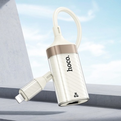 перехідник hoco ua41a lightning - rj45 (білий apricot) 