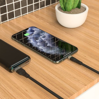 кабель hoco x53 silicone usb - lightning 2.4a/1m (чорний) 