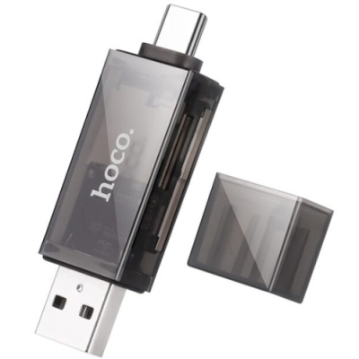 кардрідер hoco dhd01 2-in-1 (чорний) 