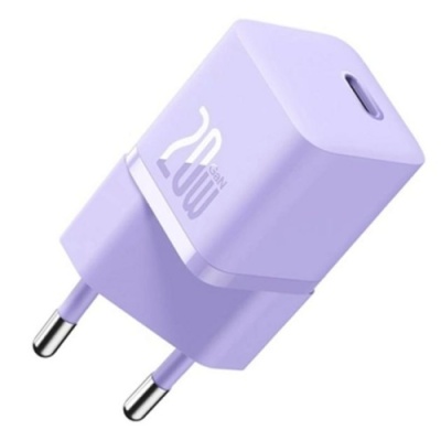 мережевий зарядний пристрій baseus gan5 (ccgn050105) 1type-c/20w/pd (фіолетовий) 