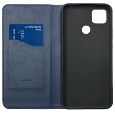 Купить чохол-книжка leather fold для xiaomi redmi 9c/10a (темно-синій) онлайн