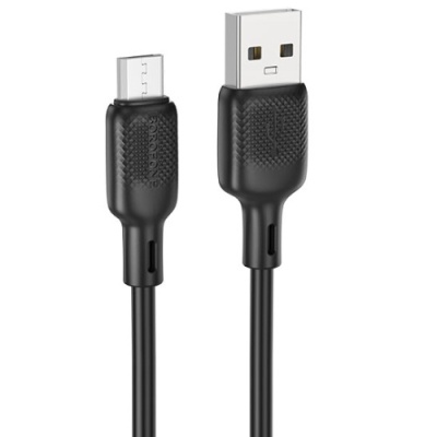 кабель borofone bx113 silicone usb - microusb 2.4a/3m (чорний) 