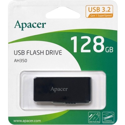 usb флеш-накопичувач apacer ah350 128gb 3.2 (чорний) 