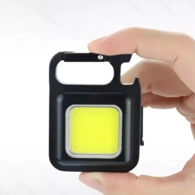 ліхтарик брелок акумуляторний led cob з карабіном та магнітом 500 mah 