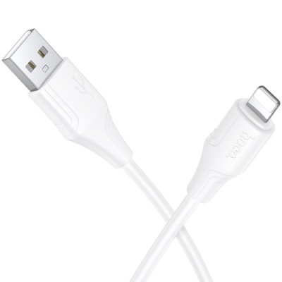 кабель hoco x124 silicone usb - lightning 2.4a/1m (білий) 