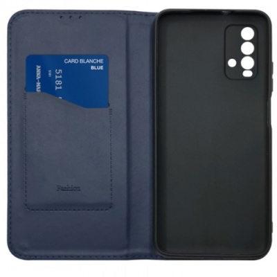 Купить чохол-книжка leather fold для xiaomi redmi 9t (темно-синій) онлайн