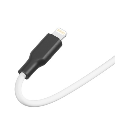 кабель ridea rc-ai21 airsiliconepro 12w/1m usb - lightning (біло-чорний) 