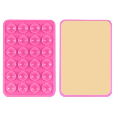 Купить силіконова тримач-присоска телефону sticker side silicone (3m килимок липучка) (малиновий) онлайн