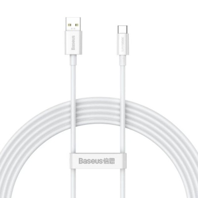 кабель baseus superior series (supervooc) usb - type-c 65w/2m (cays001002) (white) 
