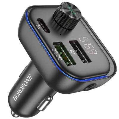 FM Модулятор Borofone BC54 PD20W+QC3.0 (Чорний)