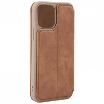 Купить чохол-книжка fitow leather для apple iphone 12 pro max - brown онлайн