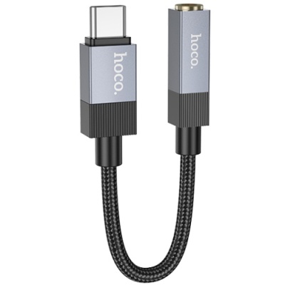 перехідник hoco upa32c type-c - jack 3.5 (чорний) 
