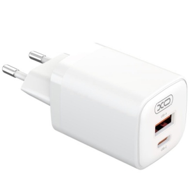 мережевий зарядний пристрій xo l96 1usb/18w/qc3.0 + 1type-c/30w/pd (бiлий) 
