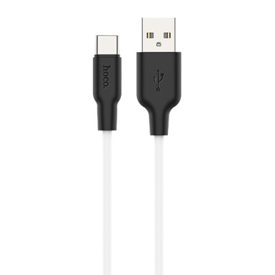кабель hoco x21 plus silicone usb - type-c 3.0a/1m (чорно-білий) 