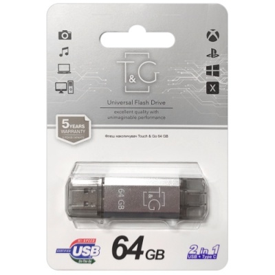 usb флеш-накопичувач tg 64gb usb/type-c 009 (срібло) 