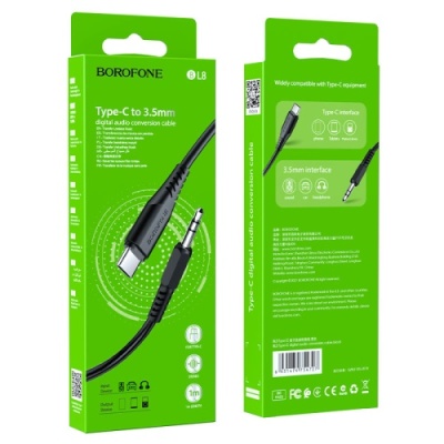 кабель aux borofone bl8 3.5mm(male) - type-c(male) 1m (чорний) 