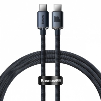 кабель baseus crystal shine (pd) type-c - type-c 100w 2m (cajy000701) (black) 