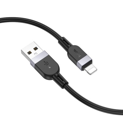 кабель hoco x109 silicone usb - lightning 2.4a/2m (чорний) 