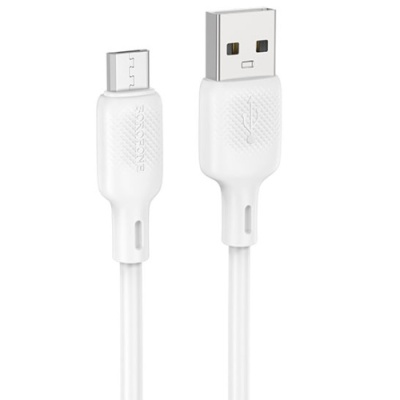 кабель borofone bx113 silicone usb - microusb 2.4a/1m (бiлий) 