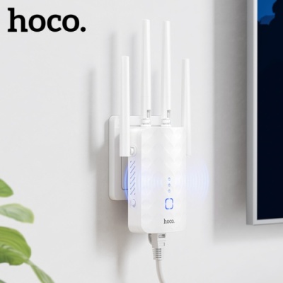 wifi репітер (точка доступу) hoco hi35 (білий) 