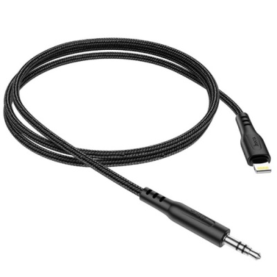 кабель aux hoco upa18 3.5mm(male) - lightning(male) 1m (чорний) 
