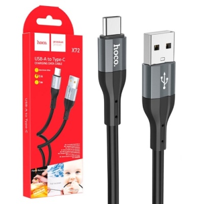 кабель hoco x72 usb - type-c 3a/1m (чорний) 
