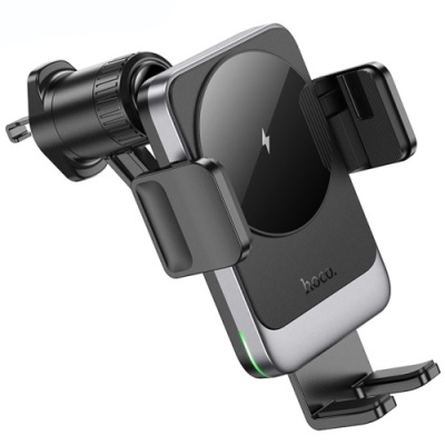 Автотримач Hoco HW13 з безпровідним зарядним пристроєм (Сірий)