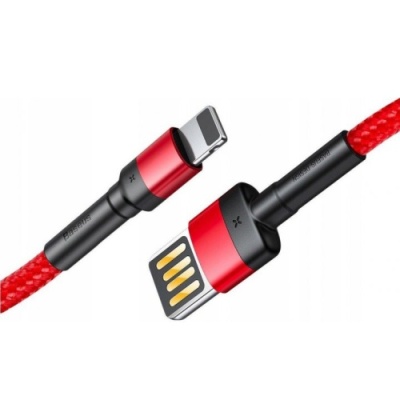 кабель baseus cafule se usb - lightning 2.4a/1m (calklf-g09) (red-black) 