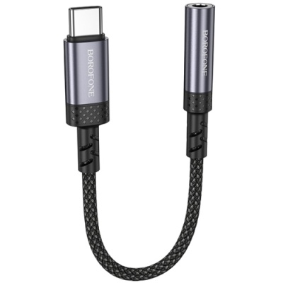 перехідник borofone bv24 type-c(male) to 3.5mm(female) 0.15m (сірий) 