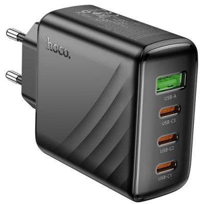 мережевий зарядний пристрій hoco cs27a pd67w+ qc3.0 (1usb/3type-c) (чорний) 