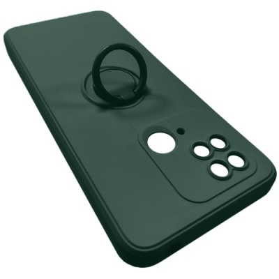 Купить силіконовий чохол soft silicone casevsmagnet ring для xiaomi redmi 10c - dark green онлайн