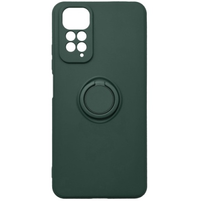 Купить силіконовий чохол soft silicone casevsmagnet ring для xiaomi redmi note 11/note 11s - dark green онлайн