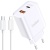 мережевий зарядний пристрій earldom es-eu37c-l 1usb/20w/qc3.0 + 1type-c/20w/pd + (type-c - lightning) (білий) 