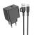 мережевий зарядний пристрій borofone bas12a 1usb/18w/qc3.0 + (usb - type-c) (чорний) 
