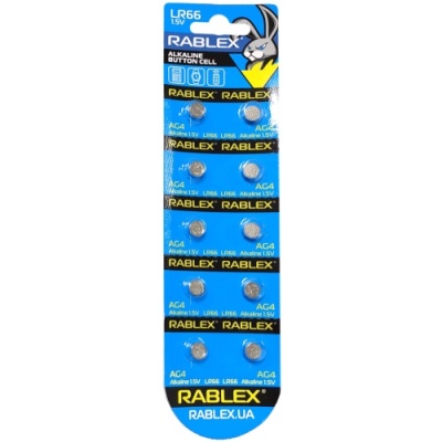 батарейка rablex ag4, lr66 (10шт) 