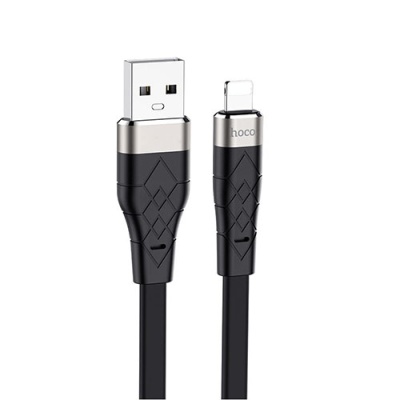 кабель hoco x53 silicone usb - lightning 2.4a/1m (чорний) 