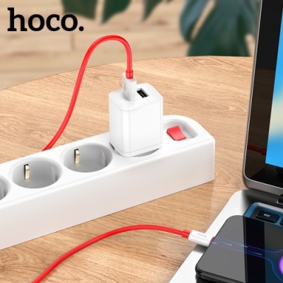 кабель hoco x87 magic silicone usb - microusb 2.4a/1m (червоний) 