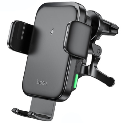 Автотримач Hoco HW10 з безпровідним зарядним пристроєм (Чорний)