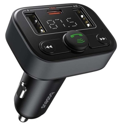 FM Модулятор Baseus (C10762300113-00) S-09 Lite Series Car FM Transmitter Cluster 35W (Чорний)