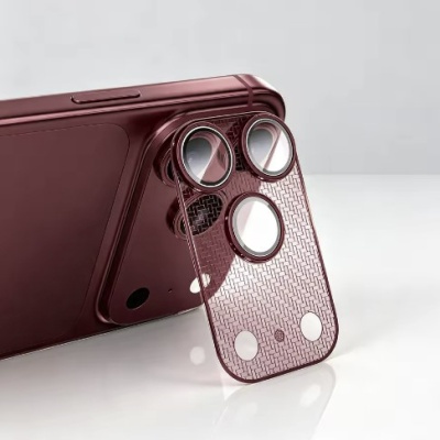захисне скло для apple на камеру iphone 18 pro max/ 17 pro max комплект з ar+af покриттям в упаковці (burgundy) 