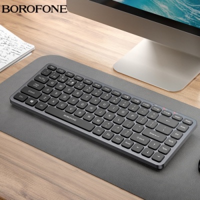 клавіатура бездротова borofone bg16 cloud (2.4g+bluetooth 5.0) (чорно-сірий) 